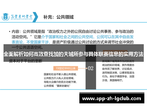 全面解析如何高效查找加的夫城所参与具体联赛信息的实用方法